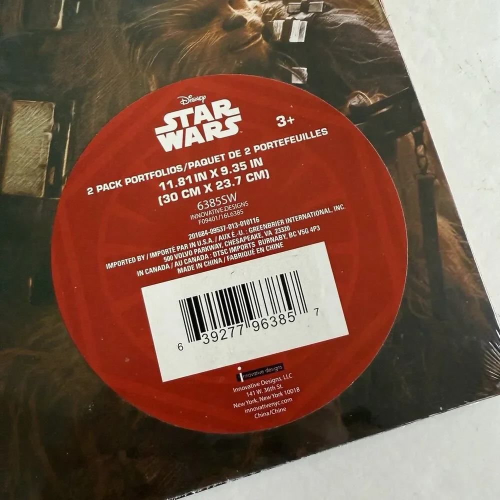 2 Star Wars The Force Awakens 3-Prong Hole Folders Portfolio BB-8 CHEWY NEW